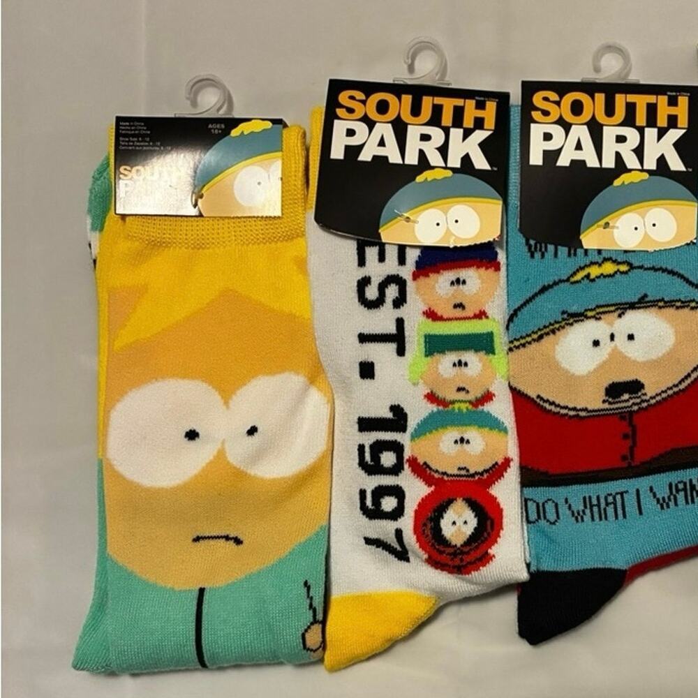 South Park Cartman Butters Comedy Central Novelty Crew Socks Bundle 3